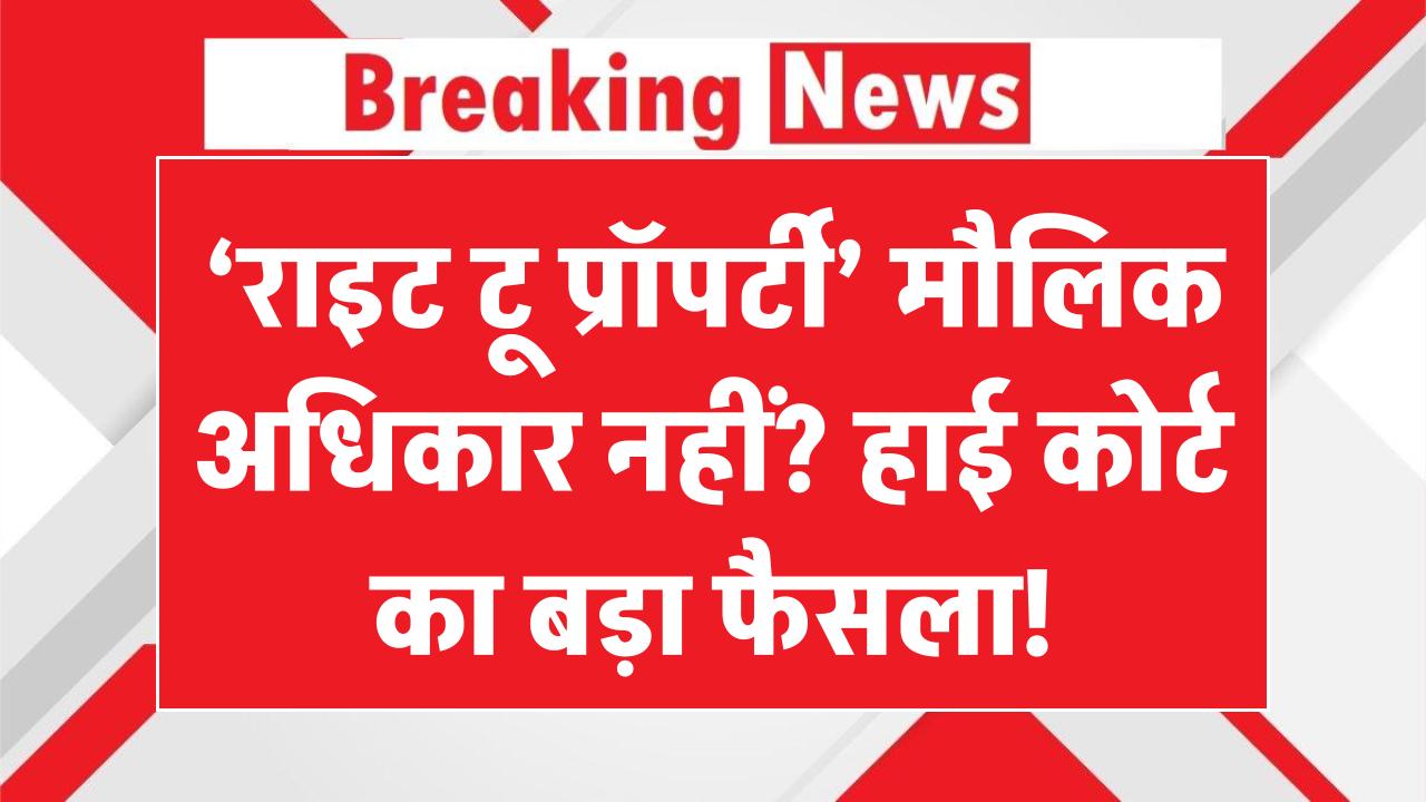 ‘राइट टू प्रॉपर्टी’ मौलिक अधिकार नहीं? हाई कोर्ट का बड़ा फैसला!