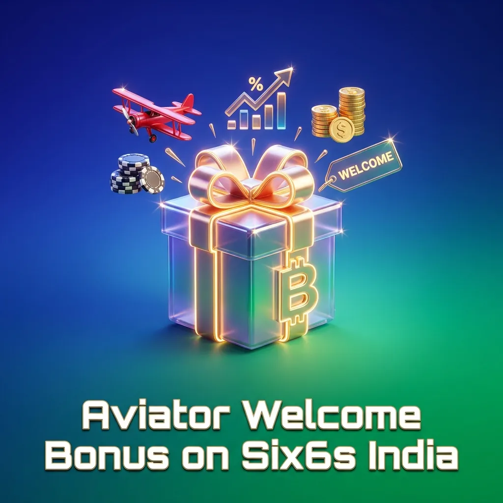 Six6s India Aviator welcome bonus offer showing 60% sports bonus up to ₹10,000 with 5x wagering requirement